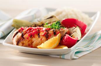 Read more about the article オレンジバーベキュー鶏の胸肉、トマト、メープル