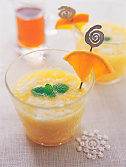オレンジとメープルのミルクドリンク